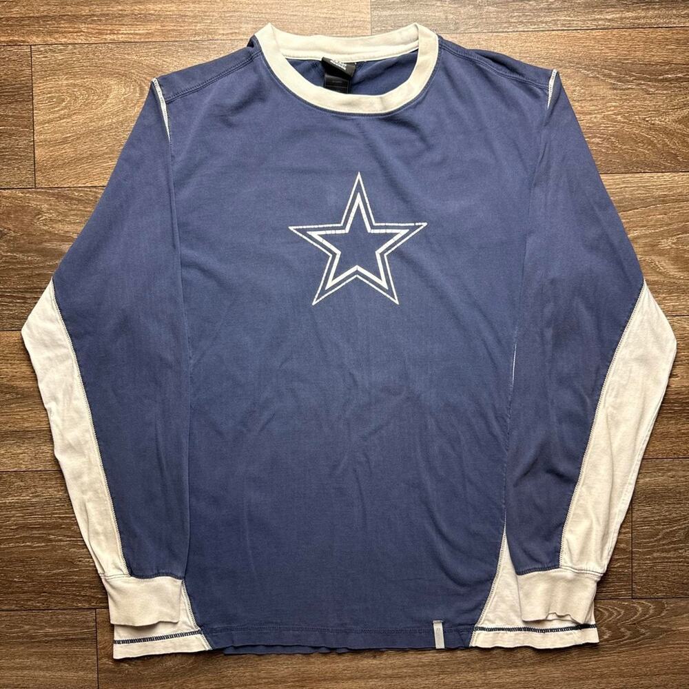 Navy Blue & White Dallas Cowboys Long Sleeve Tee